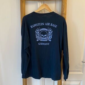 Harley Davidson Military Ramstein Air Base Germany Navy Long Sleeve T-Shirt XL